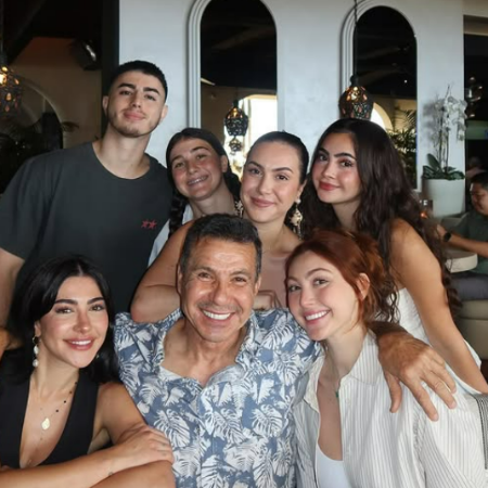 Sophie Hesri with her family in a vacation.